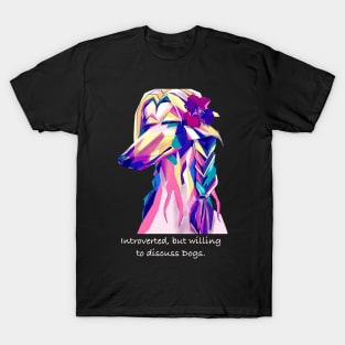 Afghan Hound Dog’s Portrait in Digital Pop Art T-Shirt